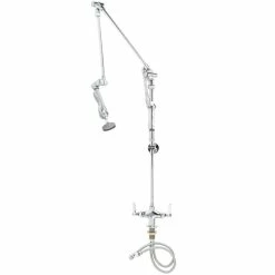 T&S Brass And Bronze Works T&S B-0114-01 Deck Mounted 42" High Pre-Rinse Faucet With Flex Inlets And Roto-Flex Support