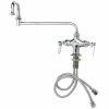 T&S Brass And Bronze Works T&S B-0252 Deck Mounted Pantry Faucet With Flex Inlets, 12" Double-Jointed Swing Nozzle, And Eterna Cartridges