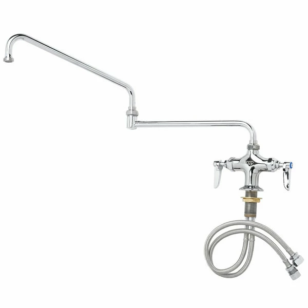 T&S Brass And Bronze Works T&S B-0268 Deck Mounted Single Hole Pantry Faucet With Flex Inlets, 24" Double Jointed Swing Nozzle, And Eterna Cartridges 1 T&S Brass And Bronze Works T&S B-0268 Deck Mounted Single Hole Pantry Faucet With Flex Inlets, 24" Double Jointed Swing Nozzle, And Eterna Cartridges