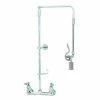 T&S Brass And Bronze Works T&S B-0131-CR-BC Wall Mounted 29 1/2" High Pre-Rinse Faucet With Adjustable 8" Centers, Low Flow Spray Valve, Swivel Arm, 20" Hose, And 6" Wall Bracket