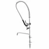 T&S Brass And Bronze Works Equip By T&S 5PR-1S06 Deck Mounted 39" High Pre-Rinse Faucet With Single Inlet, 44" Hose, 6" Add-On Faucet, And 6" Wall Bracket