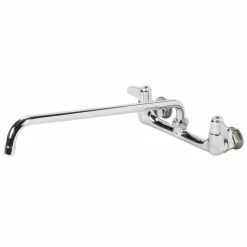 T&S Brass And Bronze Works Equip By T&S 5F-8WLX18 Wall Mounted Faucet With 18 1/8" Swing Spout, 5.2 GPM Laminar Flow Device, 8" Adjustable Centers, And Lever Handles