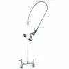 T&S Brass And Bronze Works T&S B-0123-B EasyInstall Deck Mounted 42" High Pre-Rinse Faucet With Adjustable 8" Centers, 44" Hose, And 6" Wall Bracket