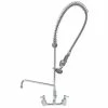 T&S Brass And Bronze Works T&S B-0133-A12B-TEE EasyInstall Wall Mounted 39 3/4" High Pre-Rinse Faucet With 8" Adjustable Centers, 44" Hose, 12" Add-On Faucet, Tee Assembly, And 6" Wall Bracket
