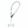 T&S Brass And Bronze Works T&S B-0123-08 EasyInstall Deck Mounted 45" High Pre-Rinse Faucet With Adjustable 8" Centers, Ergonomic Spray Valve, And 44" Hose