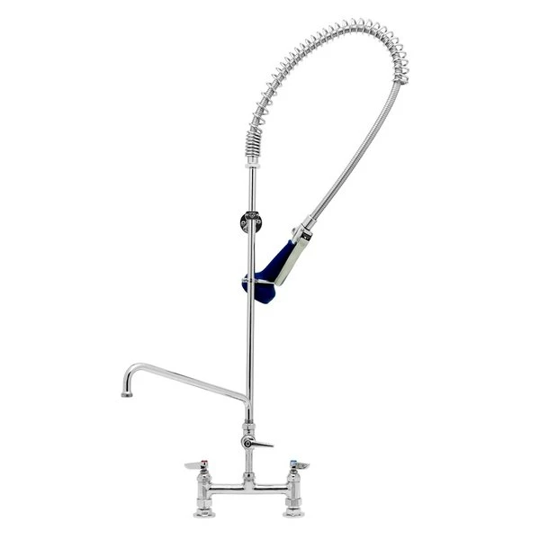 T&S Brass And Bronze Works T&S B-0123-A10-B08 EasyInstall Deck Mounted 46" High Pre-Rinse Faucet With Adjustable 8" Centers, Ergonomic Spray Valve, 44" Hose, 10" Add-On Faucet, And 6" Wall Bracket 1 T&S Brass And Bronze Works T&S B-0123-A10-B08 EasyInstall Deck Mounted 46" High Pre-Rinse Faucet With Adjustable 8" Centers, Ergonomic Spray Valve, 44" Hose, 10" Add-On Faucet, And 6" Wall Bracket