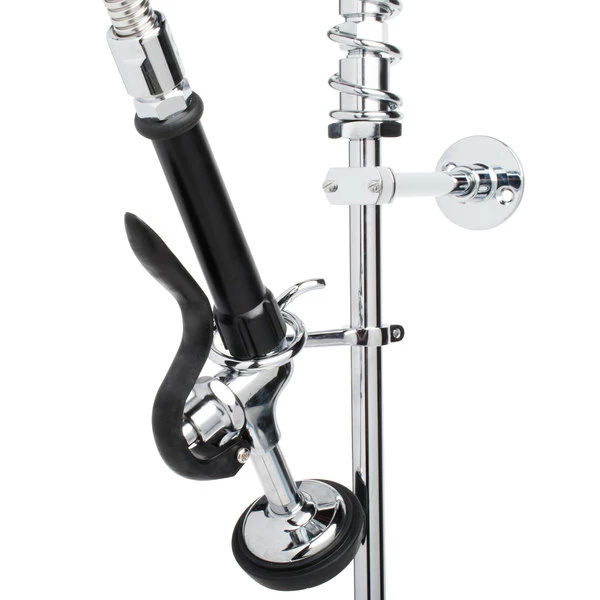 T&S Brass And Bronze Works Equip By T&S 5PR-4D08 Deck Mounted 38 1/4" High Pre-Rinse Faucet With 4" Adjustable Centers, 44" Hose, 8" Add-On Faucet, And 6" Wall Bracket 3 T&S Brass And Bronze Works Equip By T&S 5PR-4D08 Deck Mounted 38 1/4" High Pre-Rinse Faucet With 4" Adjustable Centers, 44" Hose, 8" Add-On Faucet, And 6" Wall Bracket - Image 3