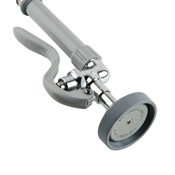 T&S Brass And Bronze Works T&S B-0133-R EasyInstall Wall Mounted 35 1/2" High Pre-Rinse Faucet With Adjustable 8" Centers, And 44" Rubber Hose 3 T&S Brass And Bronze Works T&S B-0133-R EasyInstall Wall Mounted 35 1/2" High Pre-Rinse Faucet With Adjustable 8" Centers, And 44" Rubber Hose - Image 3