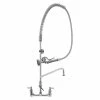 T&S Brass And Bronze Works T&S B-0133-01 EasyInstall Wall Mounted 37 1/2" High Pre-Rinse Faucet With Adjustable 8" Centers, 56" Hose, 14" Add-On Faucet, And 9" Wall Bracket