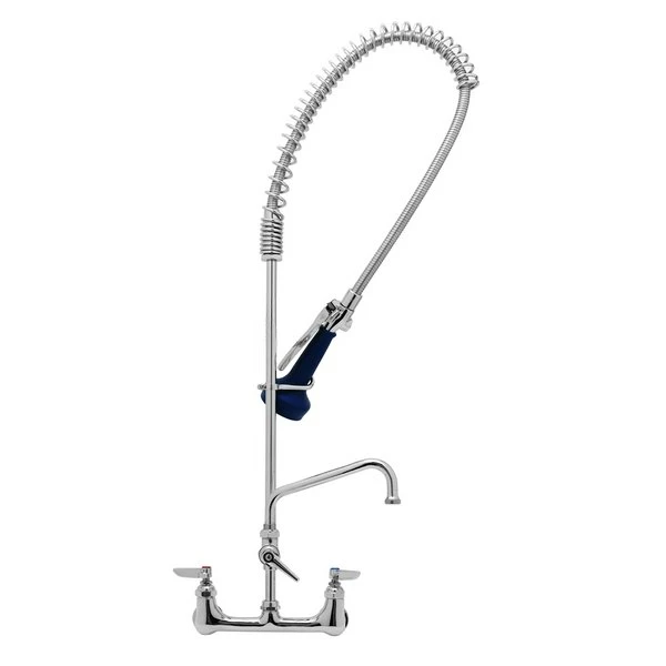 T&S Brass And Bronze Works T&S B-0133-A06-08 EasyInstall Wall Mounted 37 1/2" High Pre-Rinse Faucet With Adjustable 8" Centers, Ergonomic Spray Valve, 44" Hose, And 6" Add-On Faucet 1 T&S Brass And Bronze Works T&S B-0133-A06-08 EasyInstall Wall Mounted 37 1/2" High Pre-Rinse Faucet With Adjustable 8" Centers, Ergonomic Spray Valve, 44" Hose, And 6" Add-On Faucet