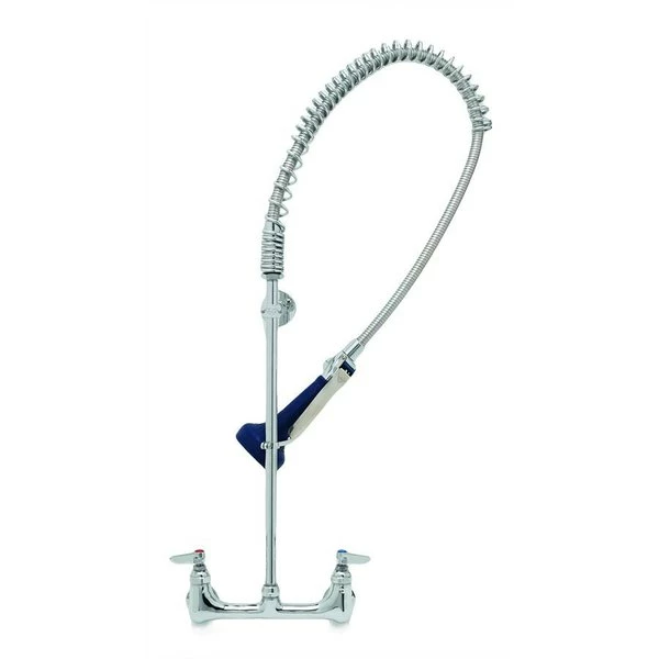 T&S Brass And Bronze Works T&S B-0133-CR-B08CX EasyInstall Wall Mounted 33 1/4" High Pre-Rinse Faucet With Adjustable 8" Centers, Ergonomic Low Flow Spray Valve, 44" Hose, And 18" Wall Bracket 1 T&S Brass And Bronze Works T&S B-0133-CR-B08CX EasyInstall Wall Mounted 33 1/4" High Pre-Rinse Faucet With Adjustable 8" Centers, Ergonomic Low Flow Spray Valve, 44" Hose, And 18" Wall Bracket