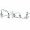 T&S Brass And Bronze Works T&S B-0266-BST Wall Mount Faucet With 8" Adjustable Centers, 15" Double Joint Nozzle, And Eterna Cartridges