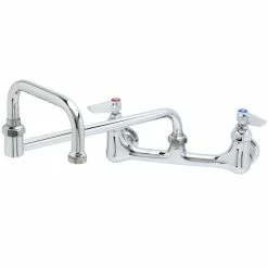 T&S Brass And Bronze Works T&S B-0266-BST Wall Mount Faucet With 8" Adjustable Centers, 15" Double Joint Nozzle, And Eterna Cartridges