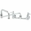 T&S Brass And Bronze Works T&S B-0265-BST Wall Mount Faucet With 8" Adjustable Centers, 18" Double Joint Nozzle, And Eterna Cartridges