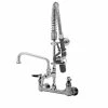 T&S Brass And Bronze Works T&S MPY-8WLN-06 EasyInstall Wall Mounted 22 1/4" High Mini Pre-Rinse Faucet With Adjustable 8" Centers, Low Flow Spray Valve, 24" Hose, 6" Add-On Faucet, And 6" Wall Bracket