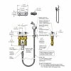 T&S Brass And Bronze Works T&S B-0512-0101-CV Concealed Mixing Faucet With 3" Centers, 002857-40 Spray Valve, 72" Hose, Vacuum Breaker, And Check Valves