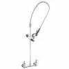 T&S Brass And Bronze Works T&S B-2278-CR EasyInstall Wall Mounted 37" High Pre-Rinse Faucet With Adjustable 8" Centers, 44" Hose, Vacuum Breaker, 6" Wall Bracket, And Installation Kit