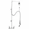 T&S Brass And Bronze Works T&S B-2279 EasyInstall Deck Mounted 55" High Pre-Rinse Faucet With Adjustable 8" Centers, Angled Low Flow Spray Valve, Balancer, 68" Hose, Vacuum Breaker, 6" Wall Bracket, And Installation Kit