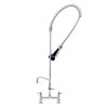 T&S Brass And Bronze Works T&S B-0123-A06-08C EasyInstall Deck Mounted 46" High Pre-Rinse Faucet With Adjustable 8" Centers, Ergonomic Low Flow Spray Valve, 44" Hose, And 6" Add-On Faucet