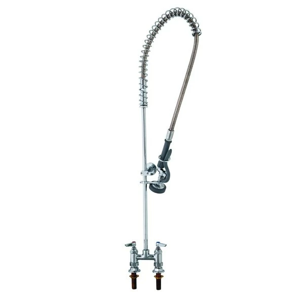 T&S Brass And Bronze Works T&S B-2290 EasyInstall Deck Mounted 41 1/2" High Pre-Rinse Faucet With Adjustable 4" Centers, 44" Hose, And 6" Wall Bracket 1 T&S Brass And Bronze Works T&S B-2290 EasyInstall Deck Mounted 41 1/2" High Pre-Rinse Faucet With Adjustable 4" Centers, 44" Hose, And 6" Wall Bracket