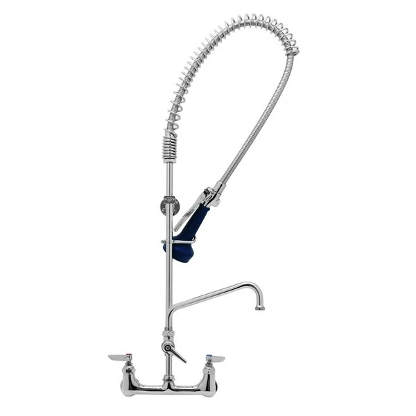 T&S Brass And Bronze Works T&S B-0133-A08-B08 EasyInstall Wall Mounted 37 1/2" High Pre-Rinse Faucet With Adjustable 8" Centers, Ergonomic Spray Valve, 44" Hose, 8" Add-On Faucet, And 6" Wall Bracket 1 T&S Brass And Bronze Works T&S B-0133-A08-B08 EasyInstall Wall Mounted 37 1/2" High Pre-Rinse Faucet With Adjustable 8" Centers, Ergonomic Spray Valve, 44" Hose, 8" Add-On Faucet, And 6" Wall Bracket