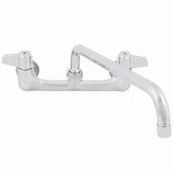 T&S Brass And Bronze Works Equip By T&S 5F-8WLX14 Wall Mounted Faucet With 14 1/8" Swing Spout, 5.2 GPM Laminar Flow Device, 8" Adjustable Centers, And Lever Handles -T&S Brass-shop 753212