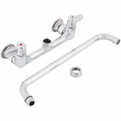T&S Brass And Bronze Works Equip By T&S 5F-8WLX14 Wall Mounted Faucet With 14 1/8" Swing Spout, 5.2 GPM Laminar Flow Device, 8" Adjustable Centers, And Lever Handles -T&S Brass-shop 753224