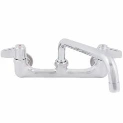 T&S Brass And Bronze Works Equip By T&S 5F-8WLX10 Wall Mounted Faucet With 10 1/8" Swing Spout, 5.2 GPM Laminar Flow Device, 8" Adjustable Centers, And Lever Handles -T&S Brass-shop 753407
