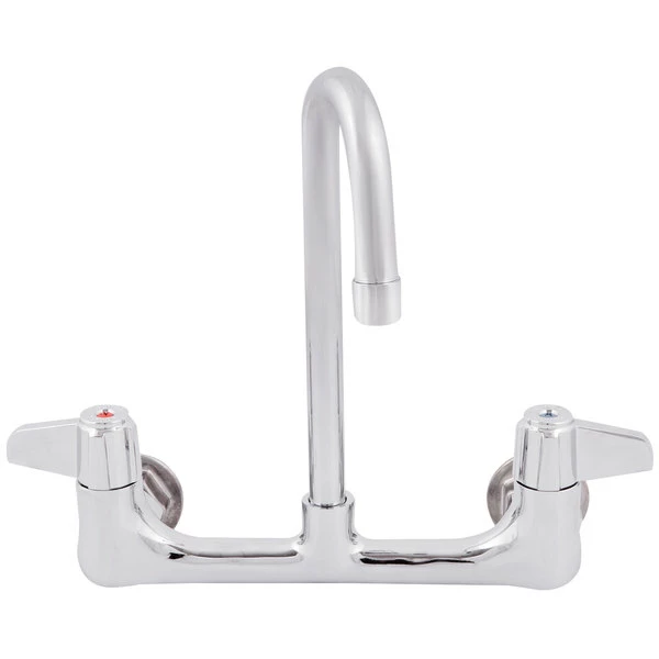 T&S Brass And Bronze Works Equip By T&S 5F-8WLX03 Wall Mounted Faucet With 2 3/16" Gooseneck Spout, 8" Centers, Laminar Flow Device, And Lever Handles 4 T&S Brass And Bronze Works Equip By T&S 5F-8WLX03 Wall Mounted Faucet With 2 3/16" Gooseneck Spout, 8" Centers, Laminar Flow Device, And Lever Handles - Image 4