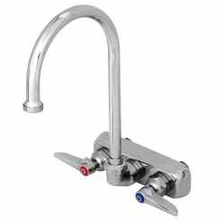 T&S Brass And Bronze Works T&S B-1146-XS Wall Mount Workboard Faucet With 4" Centers, 5 3/4" Gooseneck Spout, Escutcheon, Stream Regulator, And Tailpieces