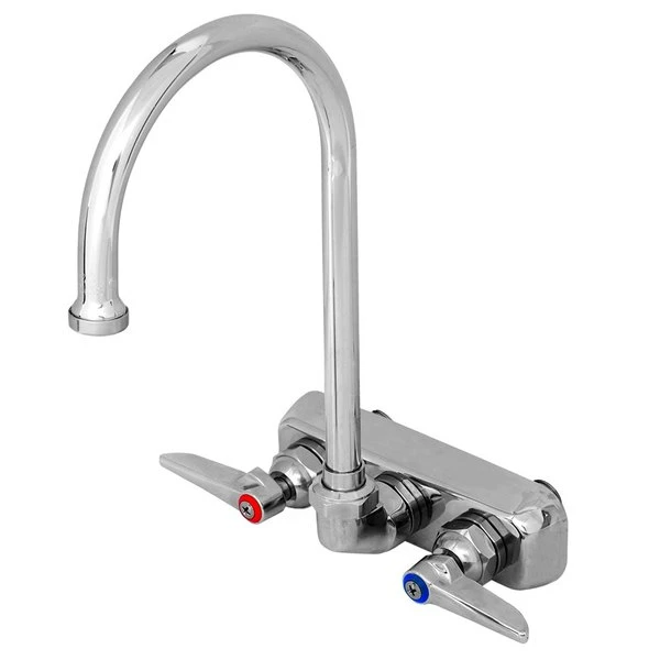 T&S Brass And Bronze Works T&S B-1146-XS Wall Mount Workboard Faucet With 4" Centers, 5 3/4" Gooseneck Spout, Escutcheon, Stream Regulator, And Tailpieces 1 T&S Brass And Bronze Works T&S B-1146-XS Wall Mount Workboard Faucet With 4" Centers, 5 3/4" Gooseneck Spout, Escutcheon, Stream Regulator, And Tailpieces