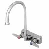 T&S Brass And Bronze Works T&S B-1147-XS Wall Mount Workboard Faucet With 8" Centers, 5 3/4" Gooseneck Spout, Escutcheon, Stream Regulator, And Tailpieces