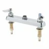 T&S Brass And Bronze Works T&S B-1120-XS-LN Deck Mount Workboard Faucet With 8" Centers, Escutcheon, And Tailpieces