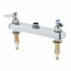 T&S Brass And Bronze Works T&S B-1120-XS-LN Deck Mount Workboard Faucet With 8" Centers, Escutcheon, And Tailpieces