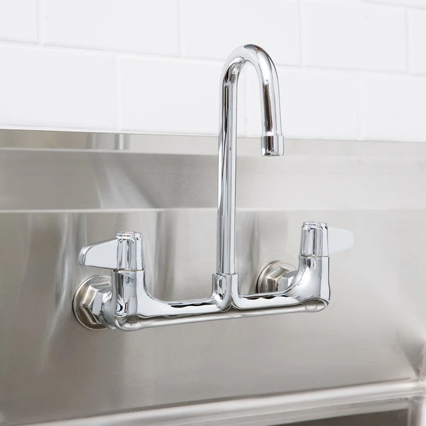 T&S Brass And Bronze Works Equip By T&S 5F-8WLX03 Wall Mounted Faucet With 2 3/16" Gooseneck Spout, 8" Centers, Laminar Flow Device, And Lever Handles 1 T&S Brass And Bronze Works Equip By T&S 5F-8WLX03 Wall Mounted Faucet With 2 3/16" Gooseneck Spout, 8" Centers, Laminar Flow Device, And Lever Handles