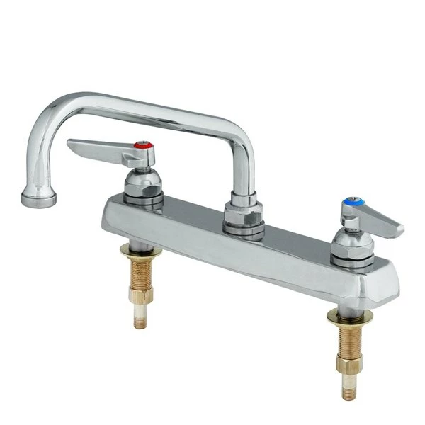 T&S Brass And Bronze Works T&S B-1123-XS Deck Mount Workboard Mixing Faucet With 8" Centers, 12" Swing Nozzle, Escutcheon, And Tailpieces 1 T&S Brass And Bronze Works T&S B-1123-XS Deck Mount Workboard Mixing Faucet With 8" Centers, 12" Swing Nozzle, Escutcheon, And Tailpieces