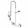 T&S Brass And Bronze Works T&S B-2278-CR-C-EL EasyInstall Wall Mounted 37" High Pre-Rinse Faucet With Adjustable 8" Centers, Low Flow Spray Valve, 44" Hose, Vacuum Breaker, 6" Wall Bracket, And Installation Kit
