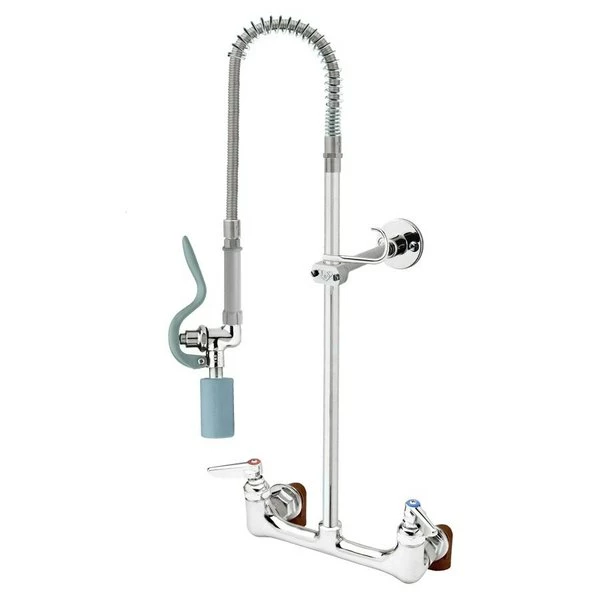 T&S Brass And Bronze Works T&S B-2278-CR-C-EL EasyInstall Wall Mounted 37" High Pre-Rinse Faucet With Adjustable 8" Centers, Low Flow Spray Valve, 44" Hose, Vacuum Breaker, 6" Wall Bracket, And Installation Kit 1 T&S Brass And Bronze Works T&S B-2278-CR-C-EL EasyInstall Wall Mounted 37" High Pre-Rinse Faucet With Adjustable 8" Centers, Low Flow Spray Valve, 44" Hose, Vacuum Breaker, 6" Wall Bracket, And Installation Kit