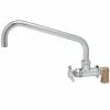 T&S Brass And Bronze Works T&S BF-0299-16 Big Flo Polished Chrome Single Hole Wall Mount Faucet With 90 Degree Installation Kit, 16" Swing Nozzle, And 4 Arm Handle