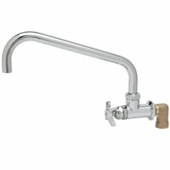 T&S Brass And Bronze Works T&S BF-0299-18 Big Flo Polished Chrome Single Hole Wall Mount Faucet With 90 Degree Installation Kit, 18" Swing Nozzle, And 4 Arm Handle