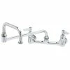 T&S Brass And Bronze Works T&S B-0266-CR-SC Wall Mount Mixing Faucet With 8" Adjustable Centers, 15" Double Joint Nozzle, And Cerama Cartridges