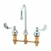 T&S Brass And Bronze Works T&S B-2855-02 Deck Mount Easy Install 1.5 GPM Faucet With 8" Centers, 8 13/16" Gooseneck, 4" Wrist Action Handles, And Eterna Cartridges