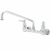 T&S Brass And Bronze Works T&S B-2414 Wall Mount Mixing Faucet With 8" Adjustable Centers, 8" Swing Nozzle, And Eterna Cartridges