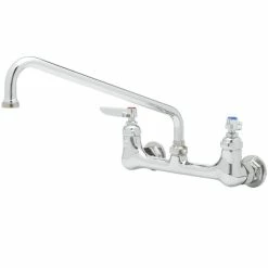 T&S Brass And Bronze Works T&S B-2414 Wall Mount Mixing Faucet With 8" Adjustable Centers, 8" Swing Nozzle, And Eterna Cartridges