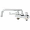 T&S Brass And Bronze Works Equip By T&S 5F-4CWX08 Deck Mounted 8 1/8" Swivel Workboard Faucet With Wrist Action Handles And 4" Centers - ADA Compliant