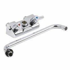 T&S Brass And Bronze Works Equip By T&S 5F-4WLX12 12 1/8" Wall Mount Swivel Faucet With 4" Centers -T&S Brass-shop 881898