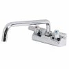 T&S Brass And Bronze Works Equip By T&S 5F-4WLX06 Wall Mounted Faucet With 6 1/8" Swing Spout, 2.2 GPM Aerator, 4" Centers, And Lever Handles