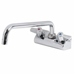T&S Brass And Bronze Works Equip By T&S 5F-4WLX06 Wall Mounted Faucet With 6 1/8" Swing Spout, 2.2 GPM Aerator, 4" Centers, And Lever Handles