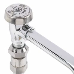 T&S Brass And Bronze Works T&S B-0850-01-PV Deck Mount Widespread Mixing Faucet With 8" Adjustable Centers, Serrated Nozzle, 4" Wrist Action Handles, And Double Valve Pedal -T&S Brass-shop 882535