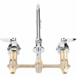 T&S Brass And Bronze Works T&S B-2853-RSW Deck Mount Easy Install 2.2 GPM Faucet With 8" Centers, 7" Gooseneck, And Quarter Turn Eterna Cartridges -T&S Brass-shop 921510